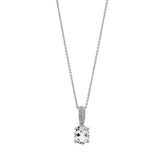 Collier 18 kt WG, 20 Brill. 0,08 ct, TW-si, 1 Amethyst 1,75 ct grün