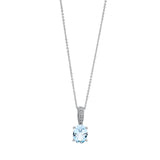 Collier 18 kt WG, mit Öse, 20 Brill. 0,08 ct, TW-si, 1 Topas 2,50 ct sky blue