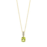 Collier 18 kt GG, mit Öse, 20 Brill. 0,08 ct, TW-si, 1 Peridot 2,00 ct grün