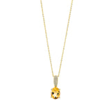 Collier 18 kt GG, mit Öse, 20 Brill. 0,08 ct, TW-si, 1 Citrin 1,75 ct gelb