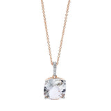 Collier 18 kt RG, mit ZÖ bei 40 cm, 5 Brill. 0,04 ct, TW-si, 1 Amethyst 3,71 ct grün