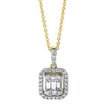 Collier 18 kt GG, mit ZÖ bei 41 cm, 6 Brill. 0,06 ct, TW-si, 2 Bag. 0,03 ct, TW-si, 3 Bag. 0,15 ct, TW-si, 26 Brill. 0,16 ct, TW-si