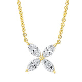 Collier 18 kt GG, 4 Nav. 0,84 ct, TW-si