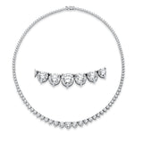 Collier 18 kt WG, 12 Brill. 5,23 ct, TW-vsi/si, 1 Brill. 1,00 ct, TW-vsi/si, 111 Brill. 8,37 ct, TW-vsi/si