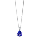 Collier 14 kt WG, mit ZÖ 40 cm + 43 cm, 1 Bag. 0,04 ct, TW-si, 1 Tansanit 4,26 ct blau