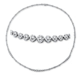Collier 18 kt WG, 13 Brill. 0,28 ct, TW-vsi/si, 190 Brill. 2,35 ct, TW-vsi/si
