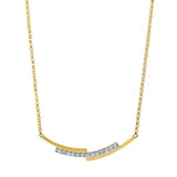 Collier 18 kt GG, Fassung rhodiniert, 13 Brill. 0,10 ct, TW-pi
