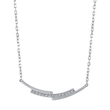 Collier 18 kt WG, Länge variabel, 13 Brill. 0,10 ct, TW-pi
