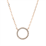 Collier 18 kt RG, Länge variabel, 22 Brill. 0,11 ct, TW-pi