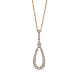 Collier 18 kt RG, mit Öse, 9 Brill. 0,15 ct, TW-si, 25 Brill. 0,29 ct, TW-si