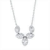 Collier 18 kt WG, mit ZÖ 38cm&40,6cm&43,2cm, 5 Nav. 0,96 ct, TW-si, 76 Brill. 0,15 ct, TW-si