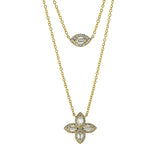 Collier 18 kt GG, 47 Brill. 0,12 ct, TW-si, 4 Bag. 0,13 ct, TW-si, 1 Bag. 0,05 ct, TW-si, 12 Brill. 0,11 ct, TW-si