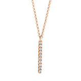 Collier 18 kt RG, mit ZÖ 42 cm + 44 cm, 12 Brill. 0,21 ct, TW-pi