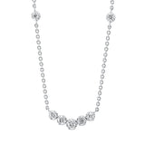 Collier 18 kt WG, mit ZÖ 36.5 cm + 38 cm, 7 Brill. 0,22 ct, TW-si