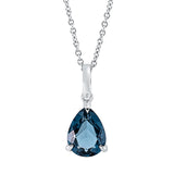 Collier 18 kt WG, mit ZÖ 42 cm, 1 Topas 2,19 ct Lond. blue