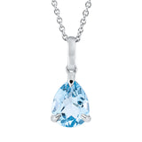 Collier 18 kt WG, mit ZÖ 42 cm, 1 Topas 1,83 ct sky blue