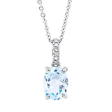 Collier 18 kt WG, mit ZÖ 42 cm, 6 Dia. 0,02 ct, TW-si, 1 Topas 1,35 ct sky blue