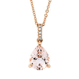 Collier 18 kt RG, mit ZÖ 42 cm, 5 Dia. 0,02 ct, TW-si, 1 Morganit 1,33 ct rosa