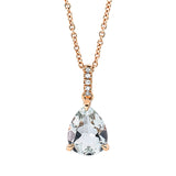 Collier 18 kt RG, mit ZÖ 42 cm, 5 Dia. 0,02 ct, TW-si, 1 Amethyst 1,45 ct grün