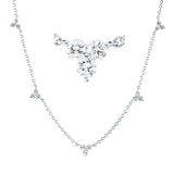 Collier 18 kt WG, mit ZÖ 35,5 cm + 38 + 40,6cm, 15 Brill. 0,64 ct, TW-vsi/si