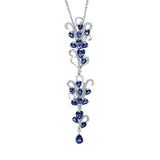 Collier 18 kt WG, 3 Brill. 0,12 ct, TW-vsi/si, 63 Brill. 0,71 ct, TW-vsi/si, 20 Saphire 7,21 ct blau
