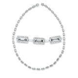 Collier 18 kt WG, 40 Bag. 3,87 ct, TW-si, 720 Brill. 2,81 ct, TW-si