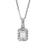 Collier 18 kt WG, mit ZÖ 40 cm + 43 cm, 1 Sm.schliff 0,36 ct, TW-si, 18 Brill. 0,16 ct, TW-si