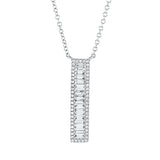 Collier 18 kt WG, mit ZÖ 40 cm + 43 cm, 17 Trap. 0,42 ct, TW-si, 54 Brill. 0,15 ct, TW-si
