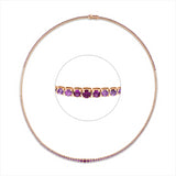 Collier 18 kt RG, 30 Brill. 0,22 ct, TW-si, 159 Saphire 2,90 ct pink