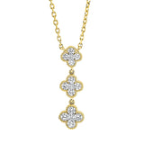 Collier 18 kt GG, Fassung rhodiniert, 1 Brill. 0,01 ct,8 Brill. 0,25 ct,4 Brill. 0,16 ct,2 Brill. 0,01 ct, TW-si