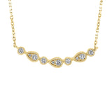 Collier 18 kt GG, mit ZÖ 40 cm + 43 cm, 4 Brill. 0,09 ct, TW-si, 3 Brill. 0,13 ct, TW-si, 3 Brill. 0,02 ct, TW-si