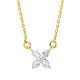 Collier 18 kt GG, 4 Nav. 0,30 ct, TW-si