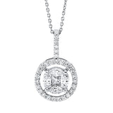 Collier 14 kt WG, mit Öse, 4 Nav. 0,17 ct, F-vsi, 1 Princ. 0,05 ct, F-vsi, 28 Brill. 0,14 ct, F-si