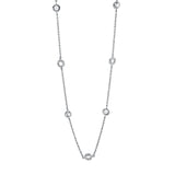 Collier 18 kt WG, 54 Brill. 0,22 ct, TW-si, 1 Perid 0,08 ct, 2 Citrin 0,16 ct, 2 Morga 0,16 ct, 2 Aqua 0,16 ct