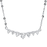Collier 18 kt WG, mit ZÖ 42 cm, 1 Brill. 0,09 ct, TW-si, 6 Brill. 0,16 ct, TW-si