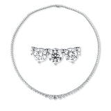 Collier 18 kt WG, GIA 3pcs, 4 Brill. 1,25 ct, TW-vsi, 2 Brill. 1,40 ct, TW-vsi, 1 Brill. 1,02 ct, TW-vsi, 124 Brill. 9,33 ct, TW-vsi
