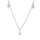 Collier 18 kt WG, mit ZÖ 40,6 cm, 20 Brill. 0,42 ct, TW-si