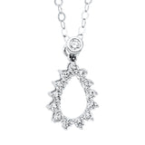 Collier 18 kt WG, mit ZÖ 45.7 cm + 48.3 cm, 1 Brill. 0,03 ct, TW-si, 13 Brill. 0,25 ct, TW-si