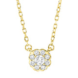Collier 18 kt GG, mit ZÖ 40 cm, 9 Brill. 0,11 ct, TW-si