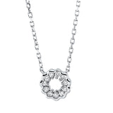 Collier 18 kt WG, mit ZÖ 40 cm, 11 Brill. 0,07 ct, TW-si