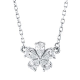 Collier 18 kt WG, mit ZÖ 40 cm, 5 Tropfen 0,29 ct, TW-vsi