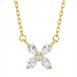 Collier 18 kt GG, mit ZÖ 40 cm, 4 Tropfen 0,18 ct, TW-vsi, 1 Brill. 0,01 ct, TW-si