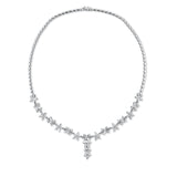 Collier 18 kt WG, 40 Nav. 2,48 ct, F-vsi, 37 Nav. 3,66 ct, F-vsi, 16 Brill. 0,74 ct, F-si, 1 Saphir 1,70 ct blau