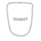 Collier 18 kt WG, 18 Nav. 3,67 ct, F-vsi, 15 Nav. 3,75 ct, F-vsi, 9 Nav. 2,90 ct, F-vsi, 82 Nav. 10,27 ct, F-vsi
