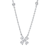 Collier 14 kt WG, mit ZÖ 40.6 cm, 4 Nav. 0,33 ct, F-vsi, 4 Brill. 0,11 ct, F-si