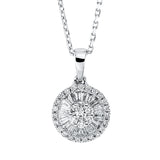 Collier 18 kt WG, mit Öse, 19 Trap. 0,21 ct, F-vsi, 30 Brill. 0,16 ct, F-si