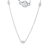 Collier 18 kt WG, mit ZÖ 38 cm,40.50 cm, 5 Brill. 0,14 ct, TW-si