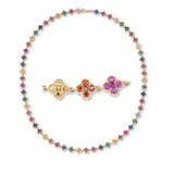 Collier 18 kt RG, 285 Saphire 9,54 ct multicolor