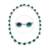 Collier 18 kt WG, 449 Brill. 7,96 ct, TW-si, 26 Smaragde 21,99 ct grün