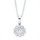 Collier 18 kt WG, mit ZÖ 42 cm, 1 Brill. 0,20 ct, TW-si, 10 Brill. 0,22 ct, TW-si